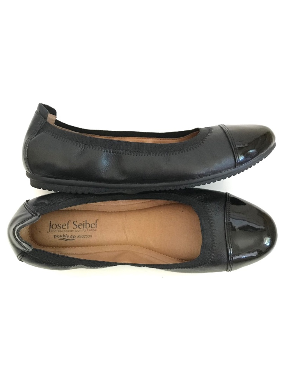 JOSEPH SEIBEL Ballet Flat Black Leather Pippa Women’s Size 9